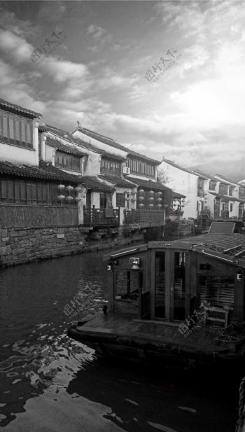 中国风风景摄影江南黑白素材