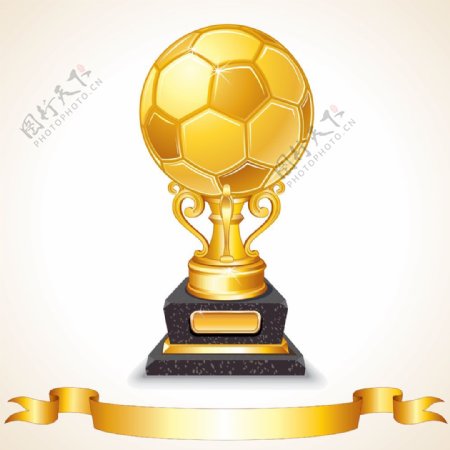 金色足球奖杯图片