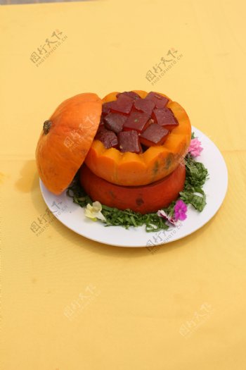 南瓜红烧肉图片