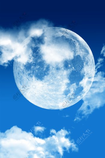 蓝天月球