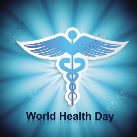 蓝色世界健康日卡的符号