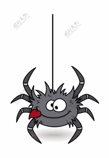 饥饿的有趣的蜘蛛万圣节插画矢量