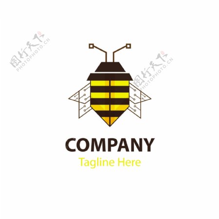 蜜蜂形状标志模板