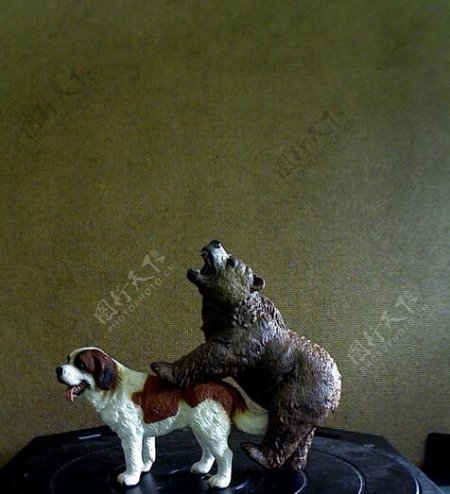 狗与熊3D打印模型