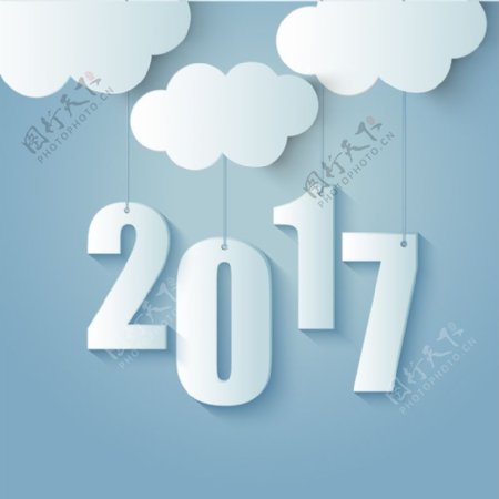 蓝色2017背景云层