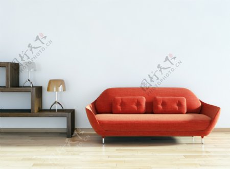 橙色沙发效果图图片