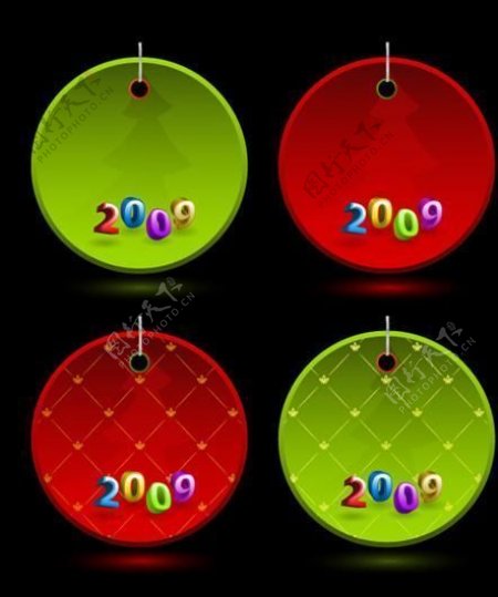 2009年圣诞节吊牌矢量素材eps格式