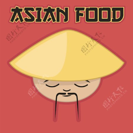 亚洲美食背景设计