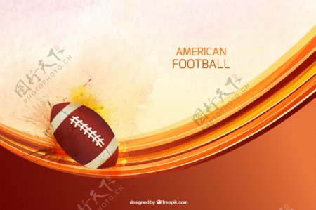 美式足球背景球型和波浪型