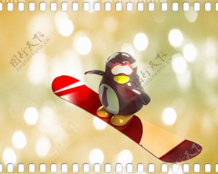 企鹅滑雪
