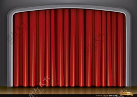 舞台红幕背景