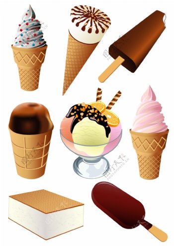 各种样式的冰淇淋图片