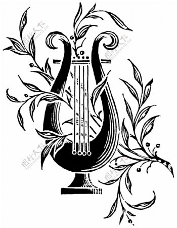 乐器图案古典纹饰欧式图案0293
