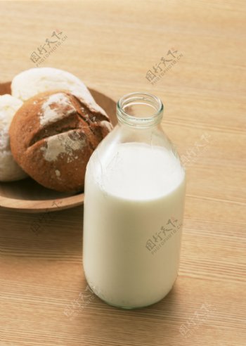 面包牛奶图片