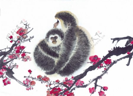 猴十二生肖中国画0051