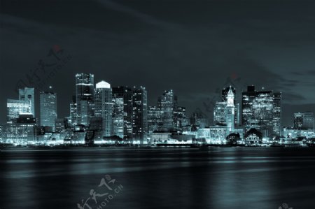 灯光下的城市景色图片