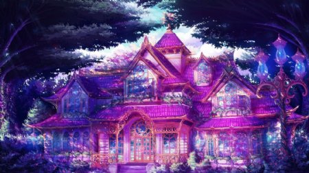 梦幻紫色城堡图片