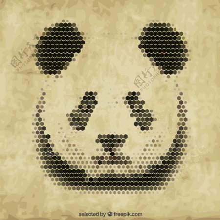 抽象熊猫头像矢量素材
