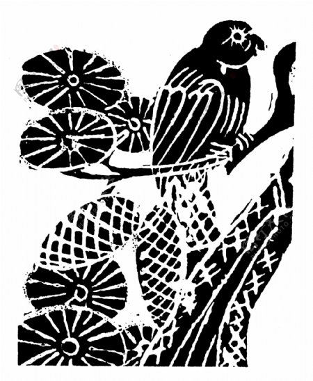 花鸟图案元明时代图案中国传统图案114