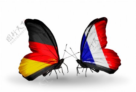 德国国旗与蝴蝶国旗