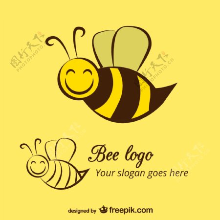 快乐蜜蜂标志模板