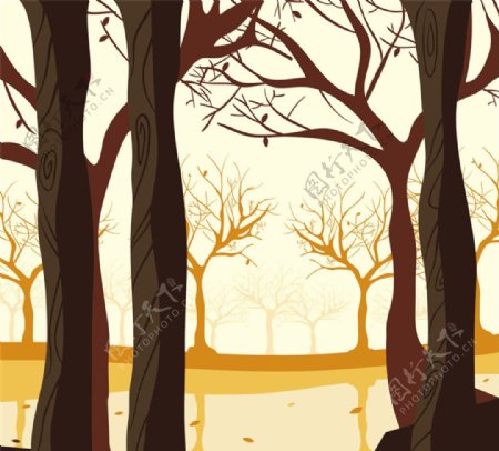 创意树林插画矢量素材