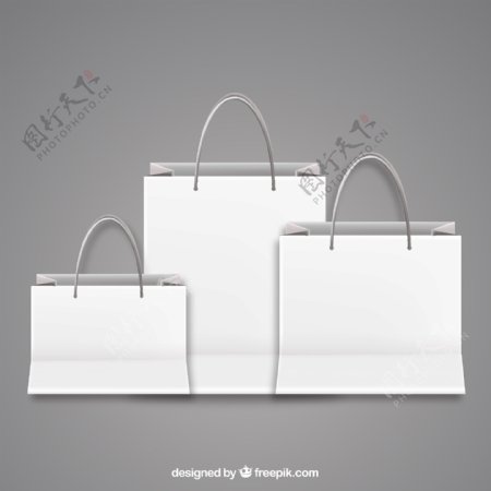 白色购物袋矢量素材