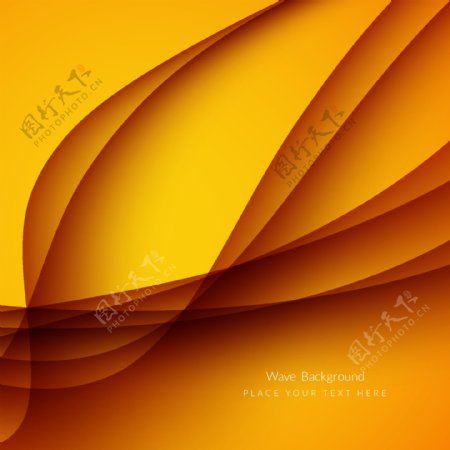 橙色现代背景波