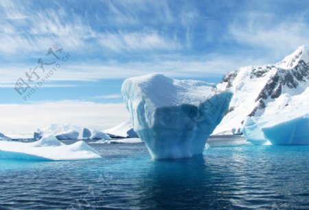 冰山一角南极洲极性蓝色