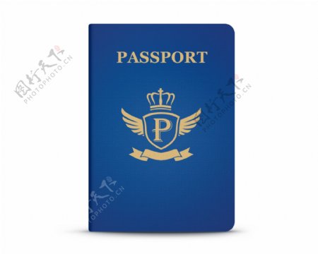 蓝色护照模板