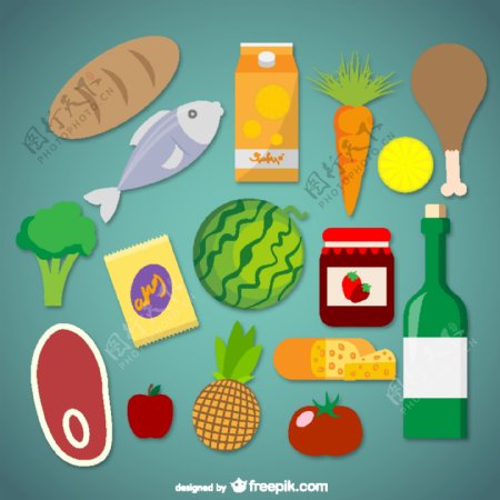 健康食品与蔬菜和肉类