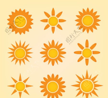橙色太阳图标
