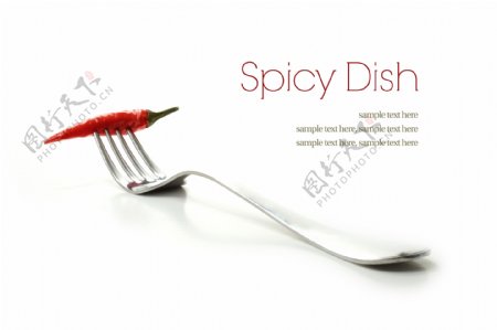 叉子上的辣椒图片