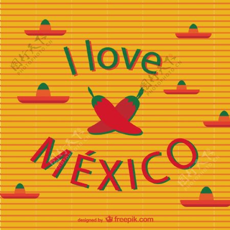 我爱墨西哥向量