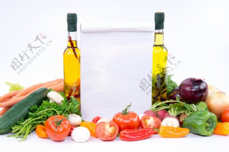 食用油与蔬菜图片