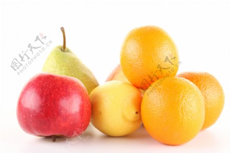 鲜美水果橙子苹果鸭梨高清图片