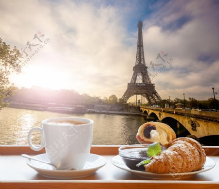 巴黎风景与咖啡美食