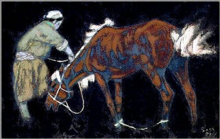 马动物油画西洋美术0001