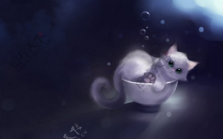 猫咪水彩画