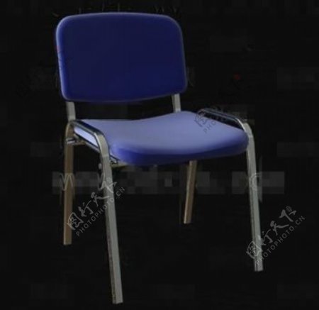 蓝色的金属框架简单的椅子
