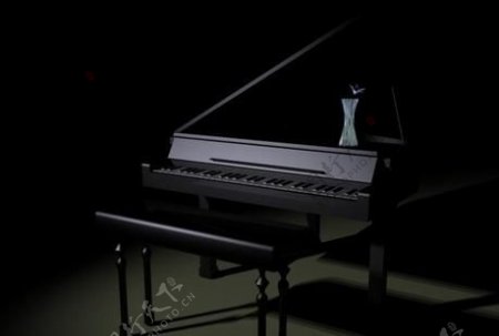 黑色钢琴模型