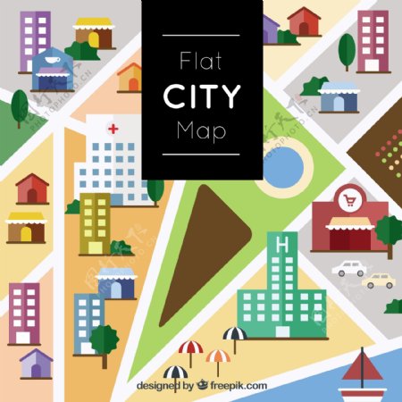扁平风格城市地图设计