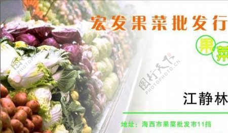 果品蔬菜名片模板CDR0017