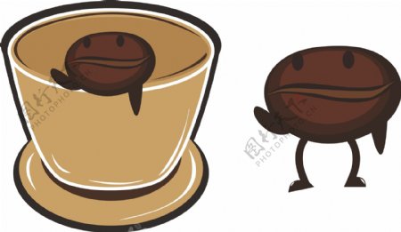 咖啡杯咖啡豆设计