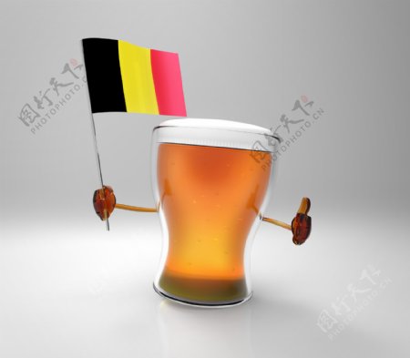比利时国旗与啤酒
