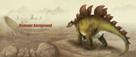 史前恐龙插画PSD素材