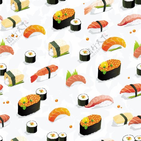 各种各样的寿司插画