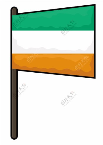 爱尔兰国旗矢量插画