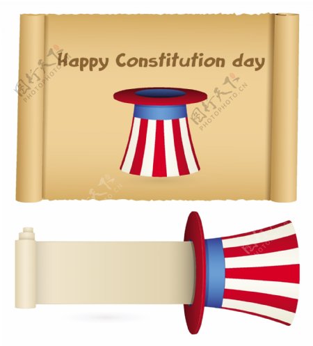 美国宪法日主题插画矢量涡旋