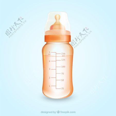 创意婴儿奶瓶矢量素材